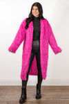 hot pink fur long jacket