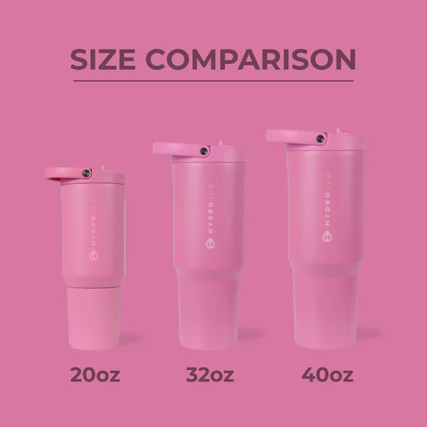 40oz Taffy Hydrojug sport showing size comparison