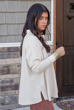 Ivory collared pullover top