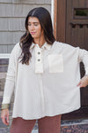 Ivory collared pullover top