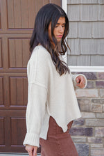 Ivory boxy semi cropped sweater