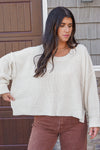 Ivory boxy semi cropped sweater