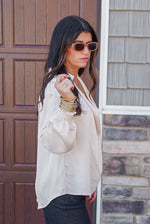 dressy satin cowl neck blouse