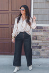 dressy satin cowl neck blouse