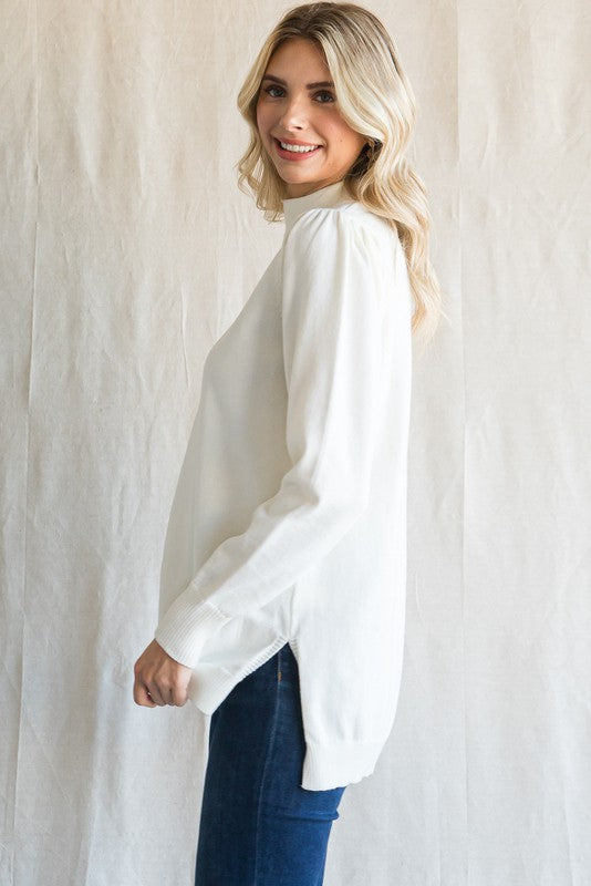 MOCK NECK jodifl ivory sweater top