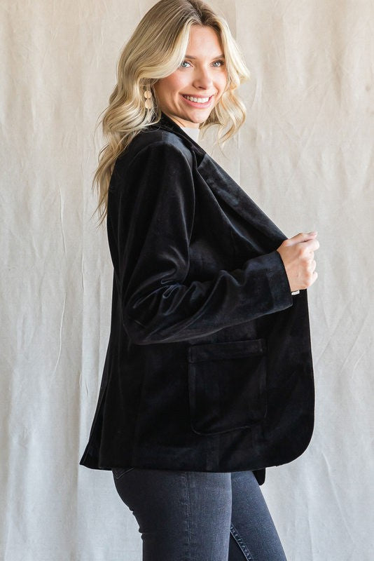 jodifl black velvet blazer