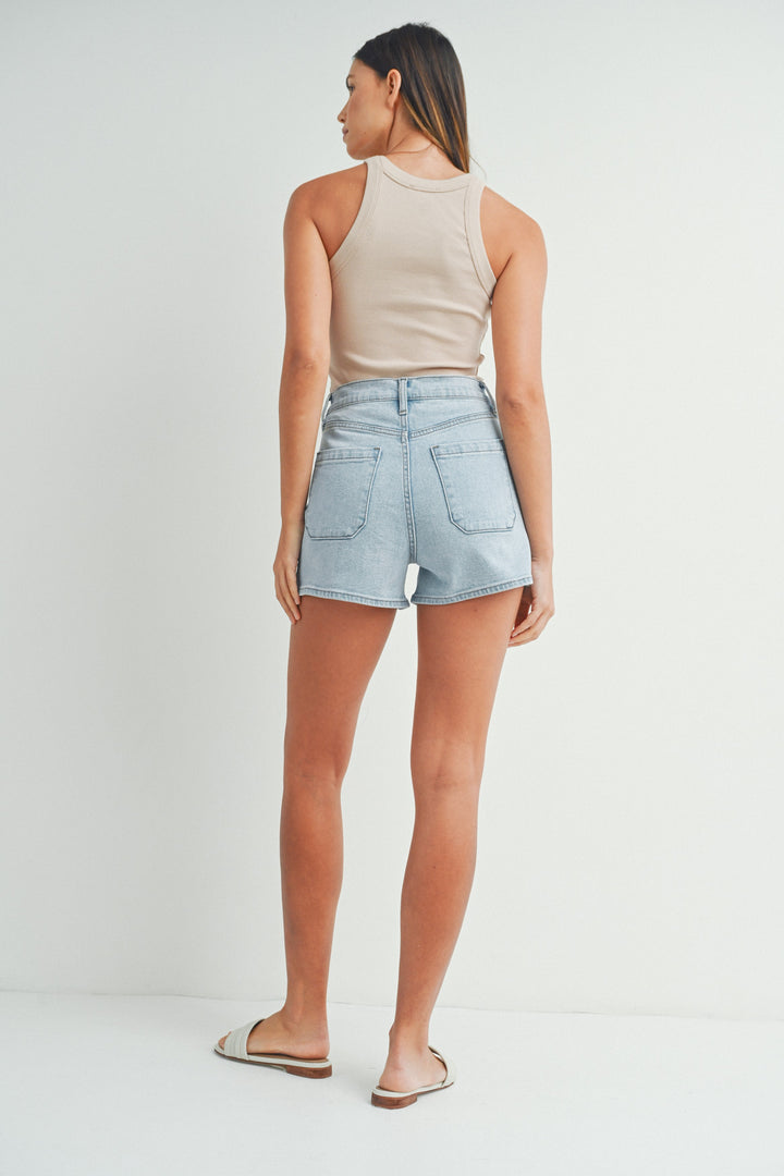 just black denim high waist denim shorts