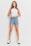 just usa medium denim mom shorts