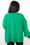 kelly green terry knit pullover