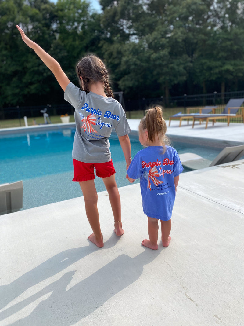 kids comfort color patriotic bow tee shirt