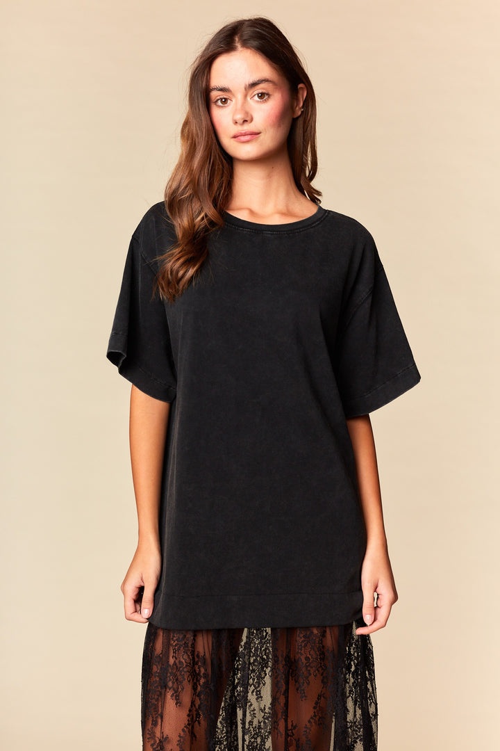 black lace midi dress