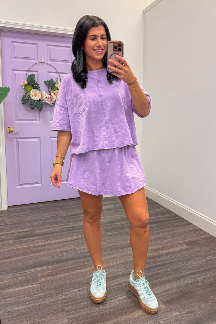 Women's light weight lavender athleisure set