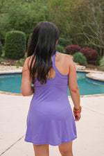 lavender tennis yoga romper dress