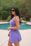 lavender tennis yoga romper dress