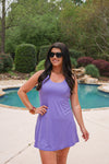 lavender tennis yoga romper dress