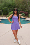 lavender tennis yoga romper dress