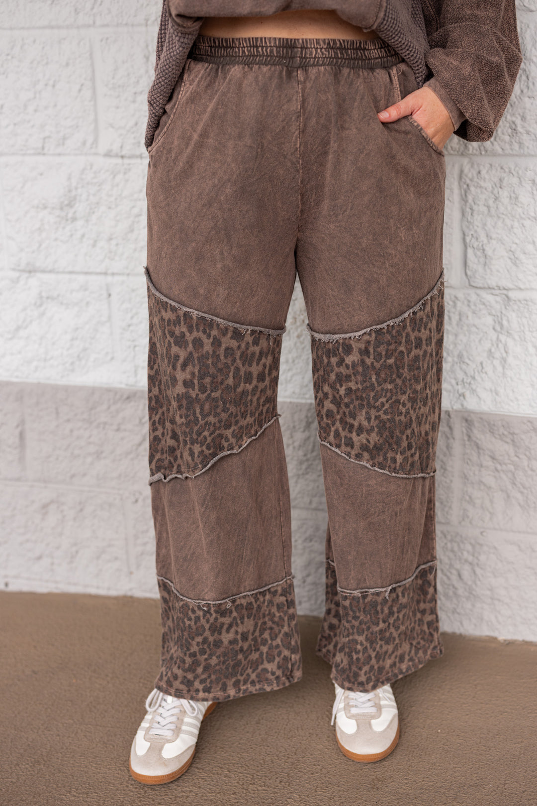 Comfy leopard print black wide leg pants by J. Her