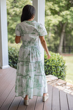 green willow print maxi dress