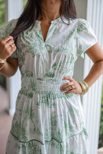 green willow print maxi dress