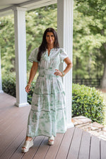 green willow print maxi dress