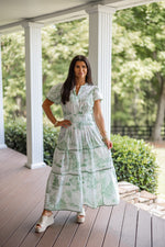 green willow print maxi dress