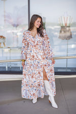 designer dupe fall floral maxi dress