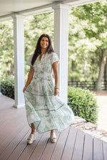 green willow print maxi dress