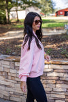 pink scuba quarter zip pullover