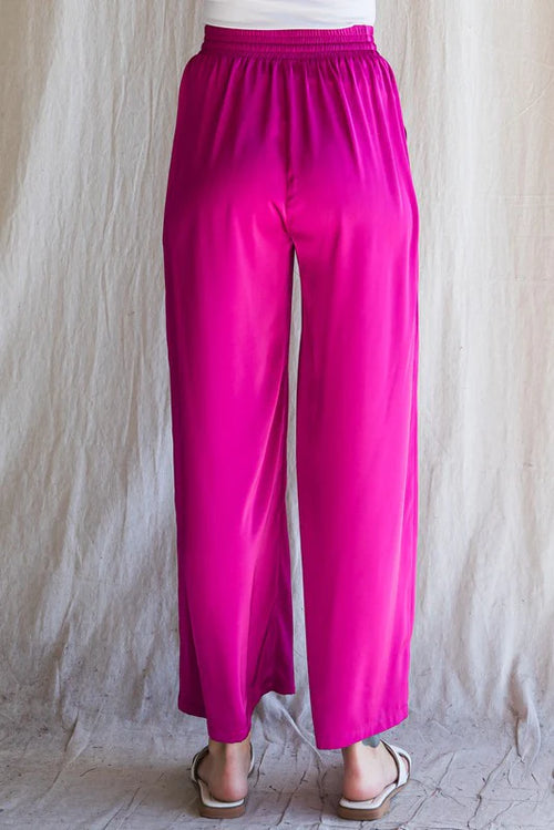 satin magenta pants jodifl