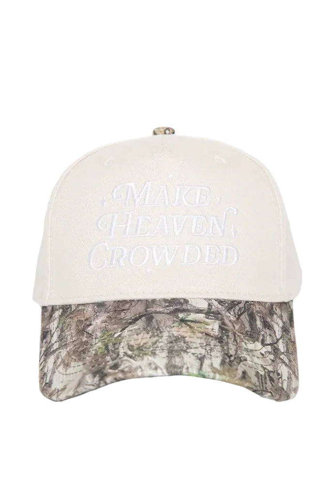 make Heaven crowded camo trucker hat