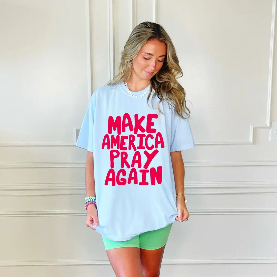 make america pray again graphic t shirt