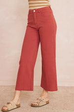 entro marsala wide leg soft denim pants