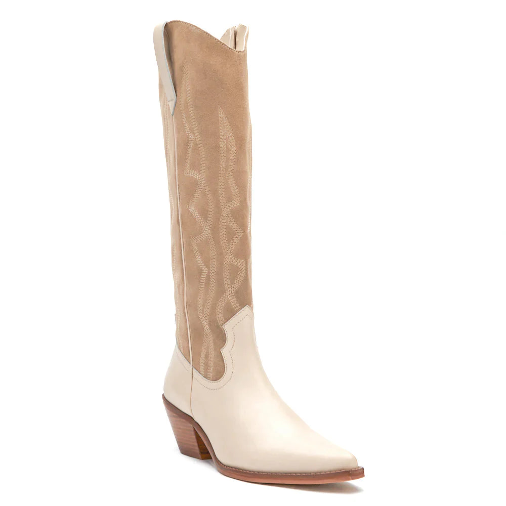 matisse western suede boots beige