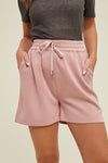 Wishlist Mauve knit shorts with drawstring elastic waistband