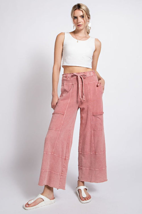 mauve wide leg cargo pants