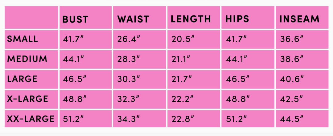 size chart
