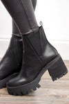 black platform chelsea boots