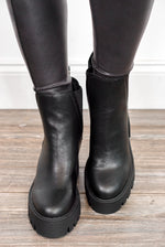 black platform chelsea boots