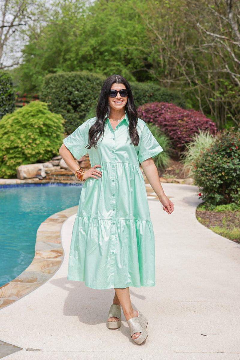 Choosing Happiness Mint Midi Dress