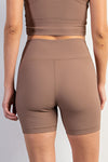 mocha biker shorts