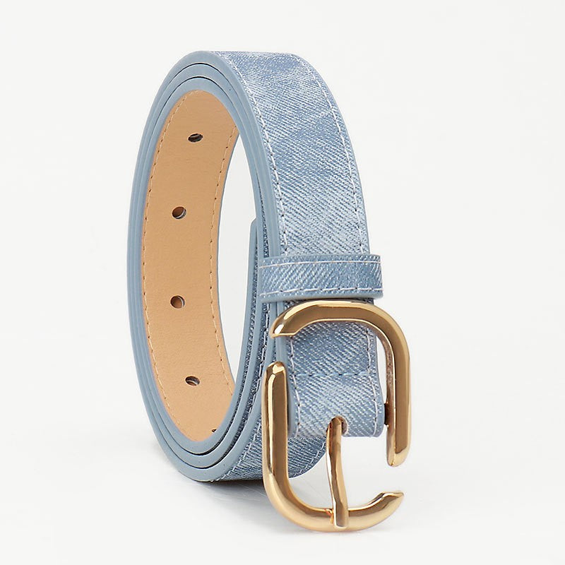 faux leather denim blue belt