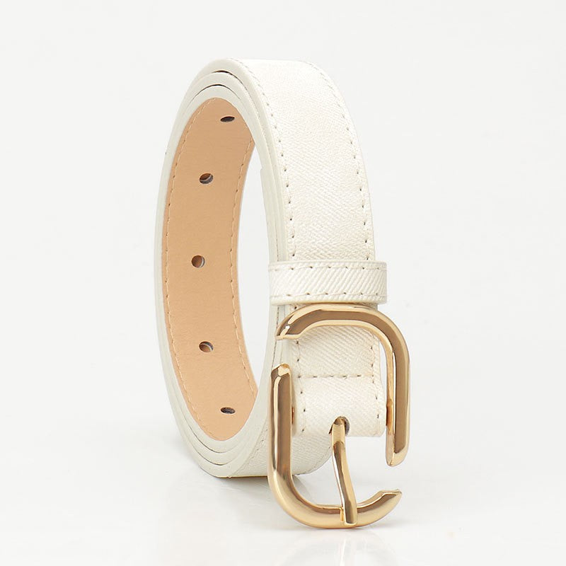ecru cream faux leather belt