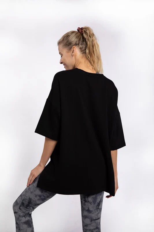 mono b longline black oversized tee