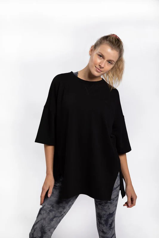 mono b longline black oversized tee