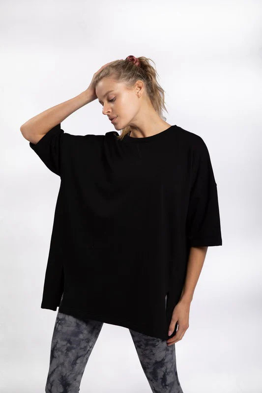 mono b longline black oversized tee