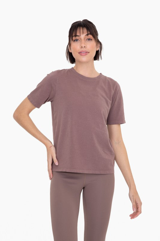 mono b deep taupe boxy fit tee