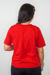 mono b red boxy casua ladies tee