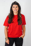 mono b red boxy casua ladies tee