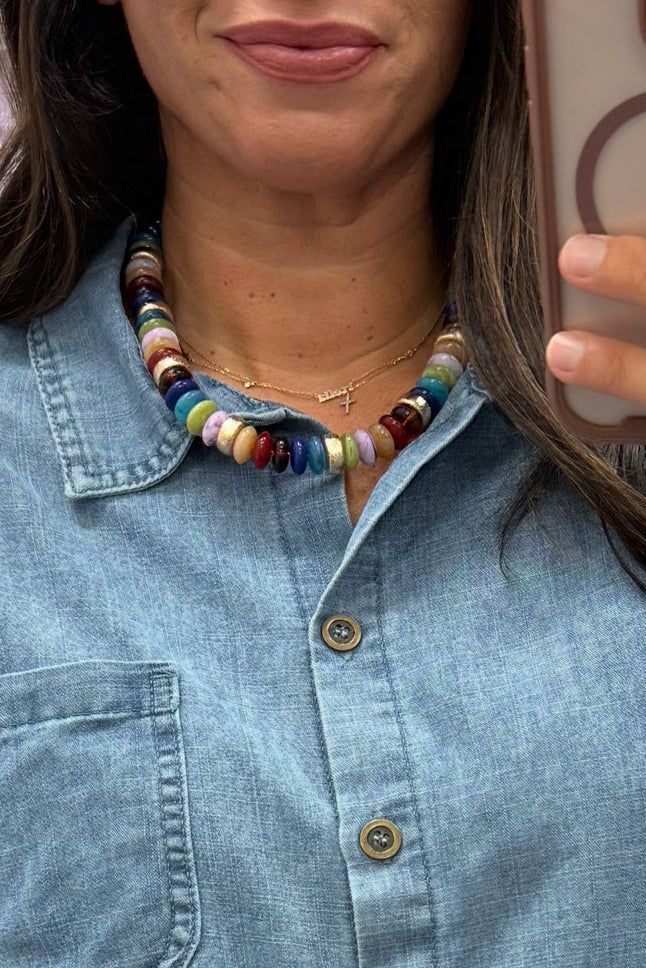 mutli rondelle beaded necklace