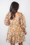 mustard overlay floral dress